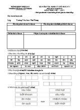 Bài kiểm tra định kỳ cuối học kì I môn Tiếng Việt Lớp 1 - Năm học 2018-2019